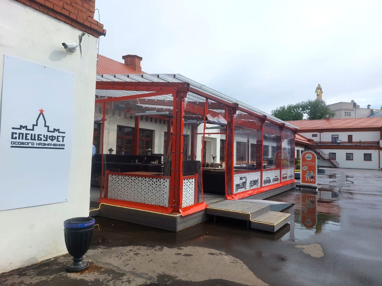 ПВХ шторы для летней террасы кафе в Кременках